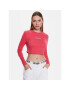 Tommy Jeans Bluză Essential Logo DW0DW15443 Roz Cropped Fit - Pled.ro