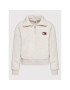 Tommy Jeans Bluză Plush Badge Quarter Zip DW0DW11816 Bej Boxy Fit - Pled.ro