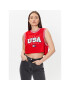 Tommy Jeans Bluză USA Basketball DW0DW15304 Roșu Cropped Fit - Pled.ro