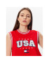 Tommy Jeans Bluză USA Basketball DW0DW15304 Roșu Cropped Fit - Pled.ro