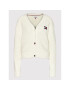 Tommy Jeans Cardigan Tjw Bxy Badge DW0DW10997 Alb Relaxed Fit - Pled.ro