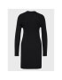 Tommy Jeans Curve Rochie tricotată Colar Badge DW0DW15081 Negru Slim Fit - Pled.ro