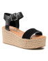 Tommy Jeans Espadrile Essential Flatform Sandal EN0EN01320 Negru - Pled.ro