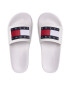 Tommy Jeans Șlapi Flag Pool Slide EN0EN01889 Alb - Pled.ro