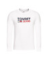 Tommy Jeans Longsleeve Corp Logo Tee DM0DM09487 Alb Regular Fit - Pled.ro