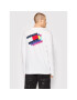 Tommy Jeans Longsleeve Layered Flag Graphic DM0DM11615 Alb Regular Fit - Pled.ro