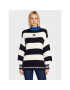 Tommy Jeans Pulover Blockstripe DW0DW14275 Bleumarin Oversize - Pled.ro