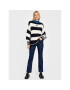 Tommy Jeans Pulover Blockstripe DW0DW14275 Bleumarin Oversize - Pled.ro