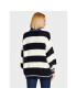 Tommy Jeans Pulover Blockstripe DW0DW14275 Bleumarin Oversize - Pled.ro