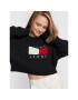 Tommy Jeans Pulover Center Flag DW0DW14261 Negru Boxy Fit - Pled.ro