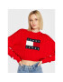 Tommy Jeans Pulover Center Flag DW0DW14261 Roșu Boxy Fit - Pled.ro