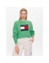 Tommy Jeans Pulover DW0DW14261 Verde Regular Fit - Pled.ro