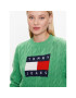 Tommy Jeans Pulover DW0DW14261 Verde Regular Fit - Pled.ro