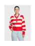 Tommy Jeans Pulover Stripe Badge DW0DW14956 Roșu Regular Fit - Pled.ro