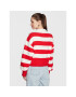 Tommy Jeans Pulover Stripe Badge DW0DW14956 Roșu Regular Fit - Pled.ro