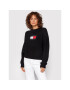 Tommy Jeans Pulover Tjw Center Flag DW0DW11001 Negru Relaxed Fit - Pled.ro