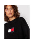 Tommy Jeans Pulover Tjw Center Flag DW0DW11001 Negru Relaxed Fit - Pled.ro