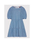 Tommy Jeans Rochie de blugi Tiered Chambray DW0DW13832 Albastru Regular Fit - Pled.ro