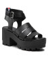 Tommy Jeans Sandale Heeled Leather Sandal EN0EN01803 Negru - Pled.ro