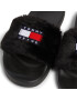 Tommy Jeans Șlapi Tjw Fur Pool Slide EN0EN02410 Negru - Pled.ro