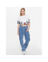 Tommy Jeans Tricou Archive 2 DW0DW15460 Alb Oversize - Pled.ro