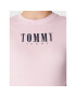 Tommy Jeans Tricou Baby Essential Logo DW0DW14378 Roz Slim Fit - Pled.ro