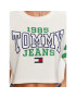 Tommy Jeans Tricou College DW0DW16150 Alb Oversize - Pled.ro