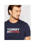 Tommy Jeans Tricou Corp Logo DM0DM15379 Bleumarin Regular Fit - Pled.ro