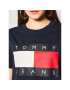 Tommy Jeans Tricou Flag DW0DW07153 Bleumarin Regular Fit - Pled.ro