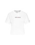 Tommy Jeans Tricou Linear Logo DW0DW10057 Alb Cropped Fit - Pled.ro