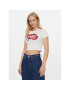 Tommy Jeans Tricou Lips DW0DW17373 Alb Slim Fit - Pled.ro