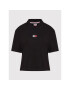 Tommy Jeans Tricou polo Center Badge DW0DW10347 Negru Relaxed Fit - Pled.ro