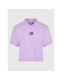 Tommy Jeans Tricou polo Center Badge DW0DW10347 Violet Relaxed Fit - Pled.ro