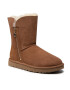 Ugg Pantofi W Bailey Zip Short Maro - Pled.ro