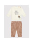 United Colors Of Benetton Set bluză și pantalon 3ATNMM29I Bej Regular Fit - Pled.ro