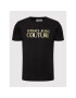 Versace Jeans Couture Tricou Thick Foil 73GAHT01 Negru Regular Fit - Pled.ro