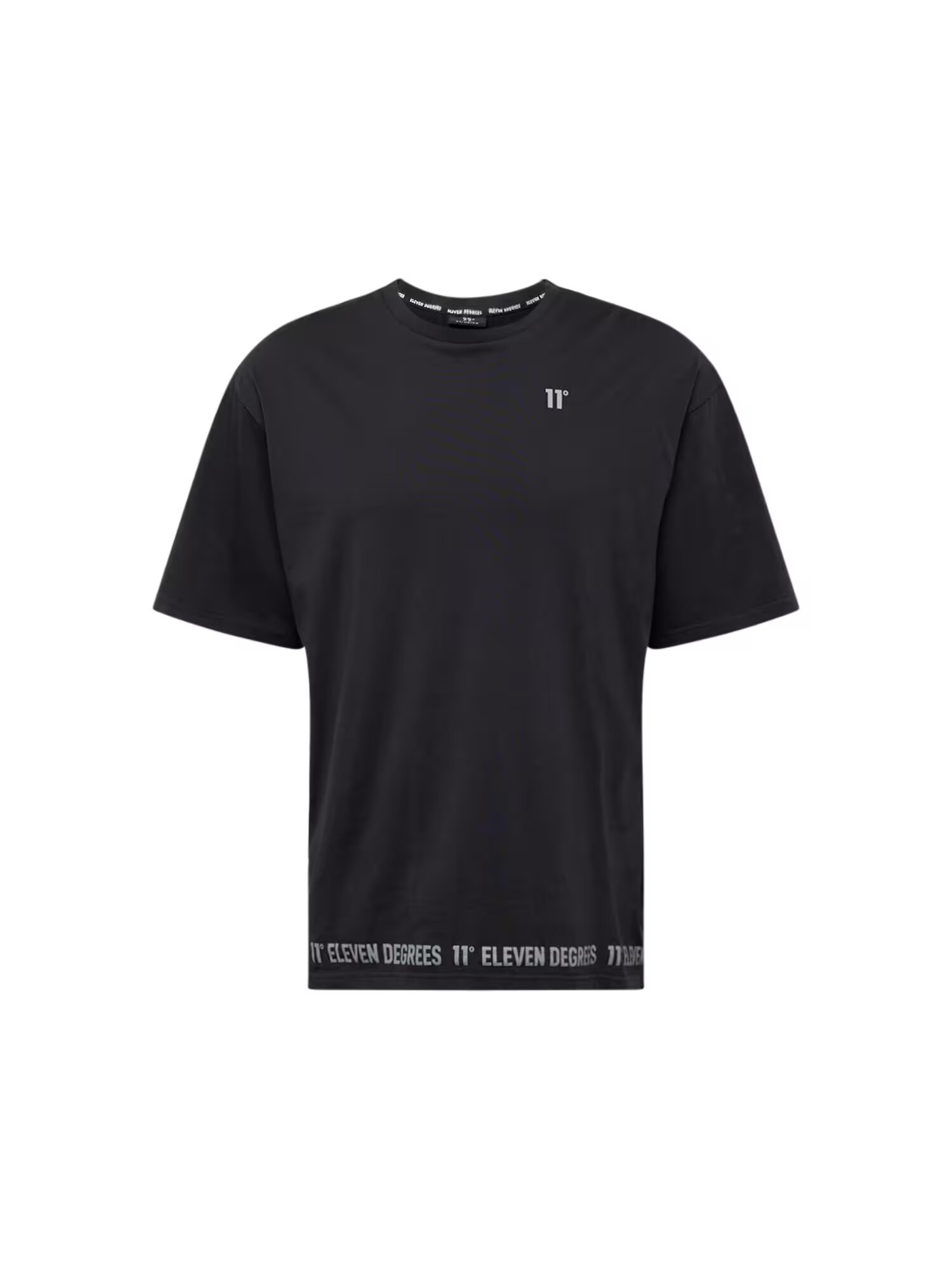 11 Degrees Tricou gri argintiu / negru - Pled.ro