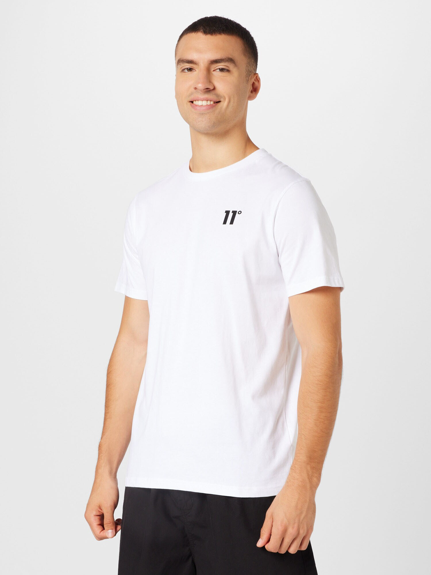 11 Degrees Tricou negru / alb - Pled.ro