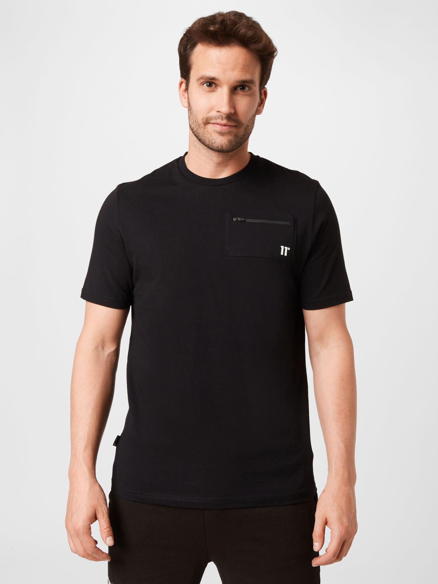 11 Degrees Tricou negru / alb - Pled.ro