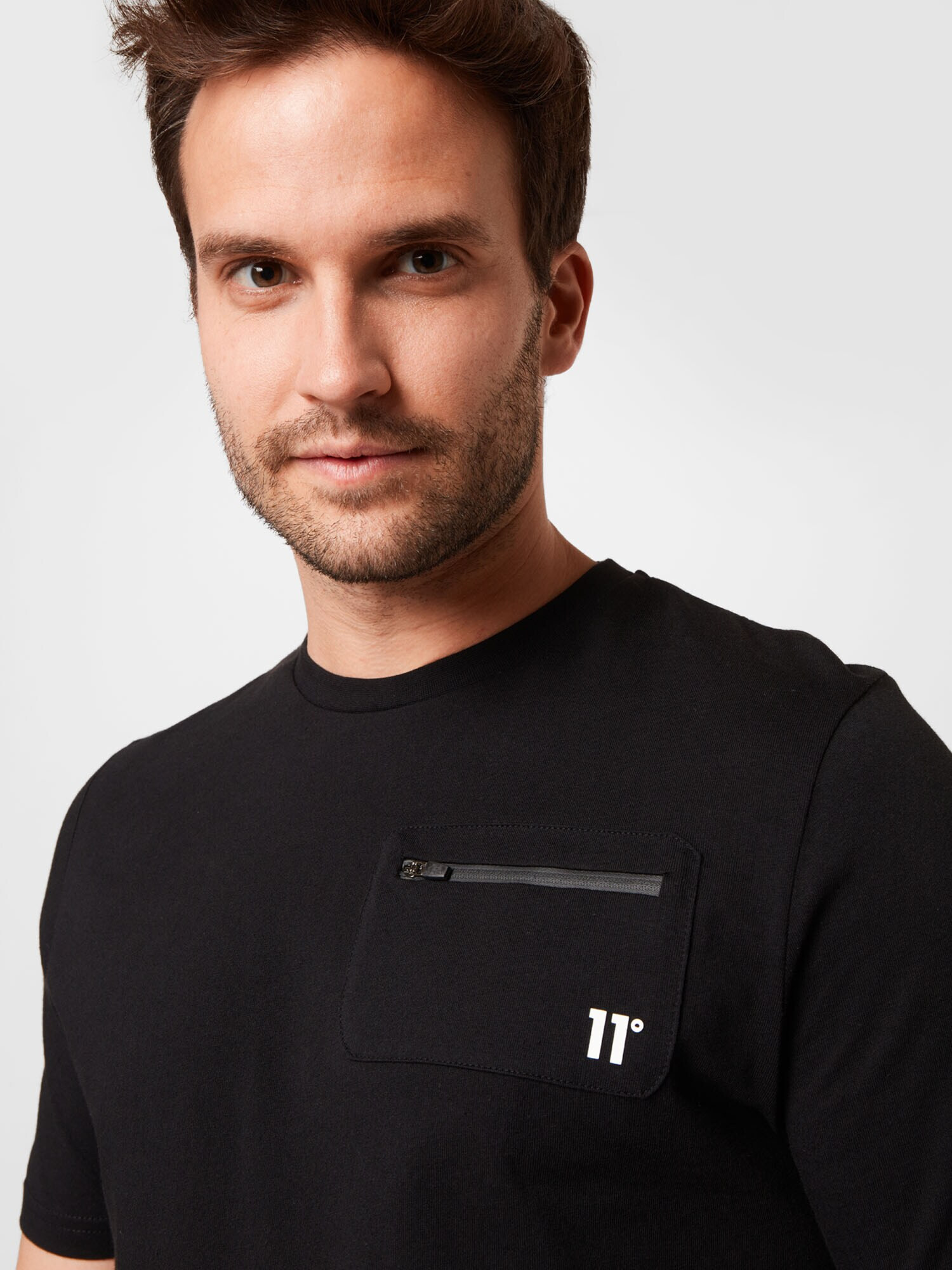 11 Degrees Tricou negru / alb - Pled.ro