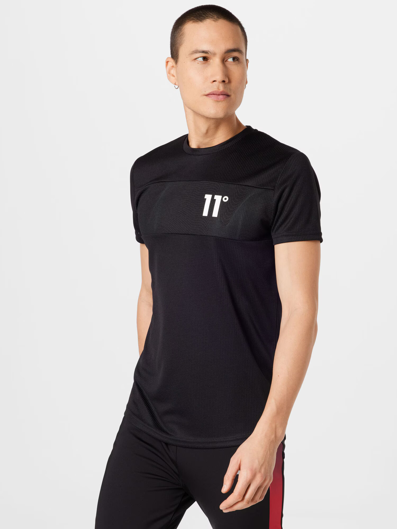 11 Degrees Tricou negru / alb - Pled.ro