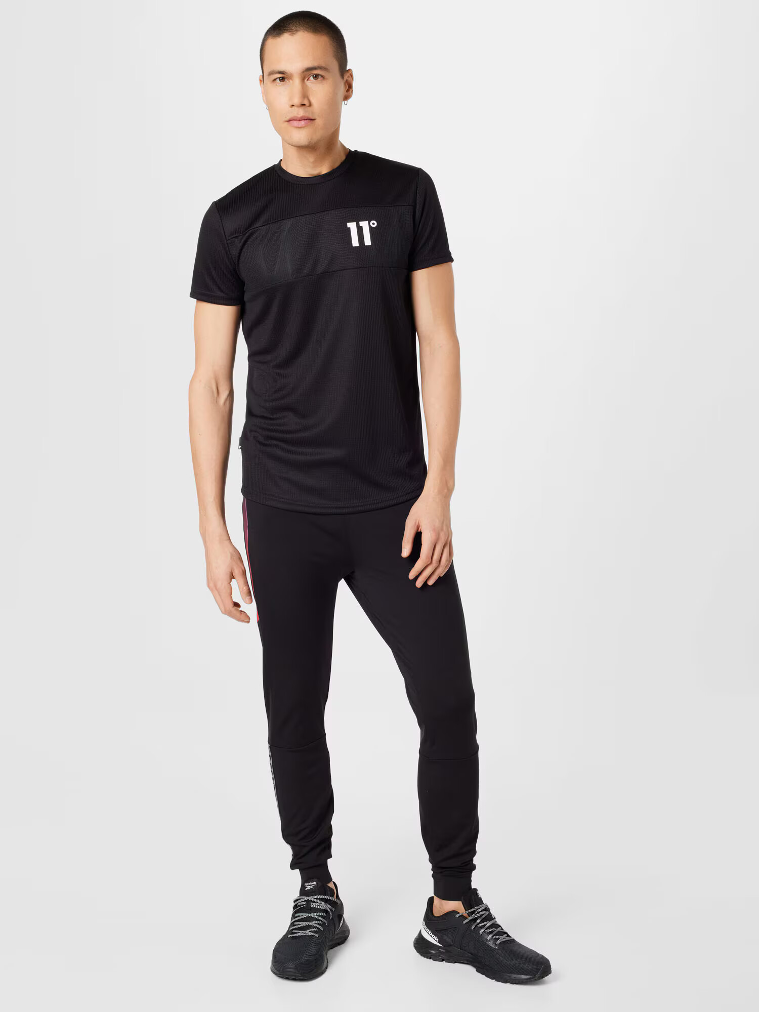 11 Degrees Tricou negru / alb - Pled.ro