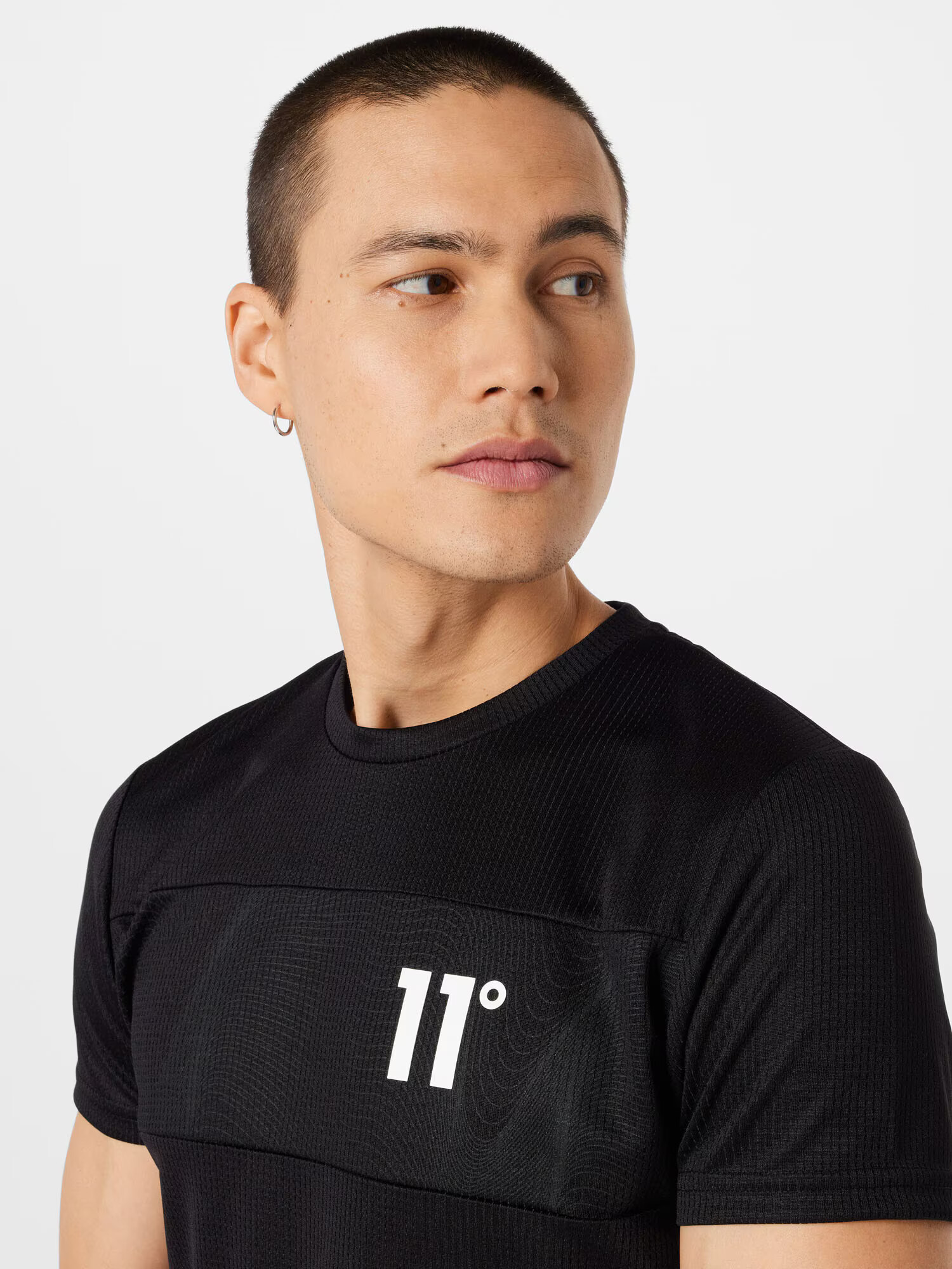 11 Degrees Tricou negru / alb - Pled.ro