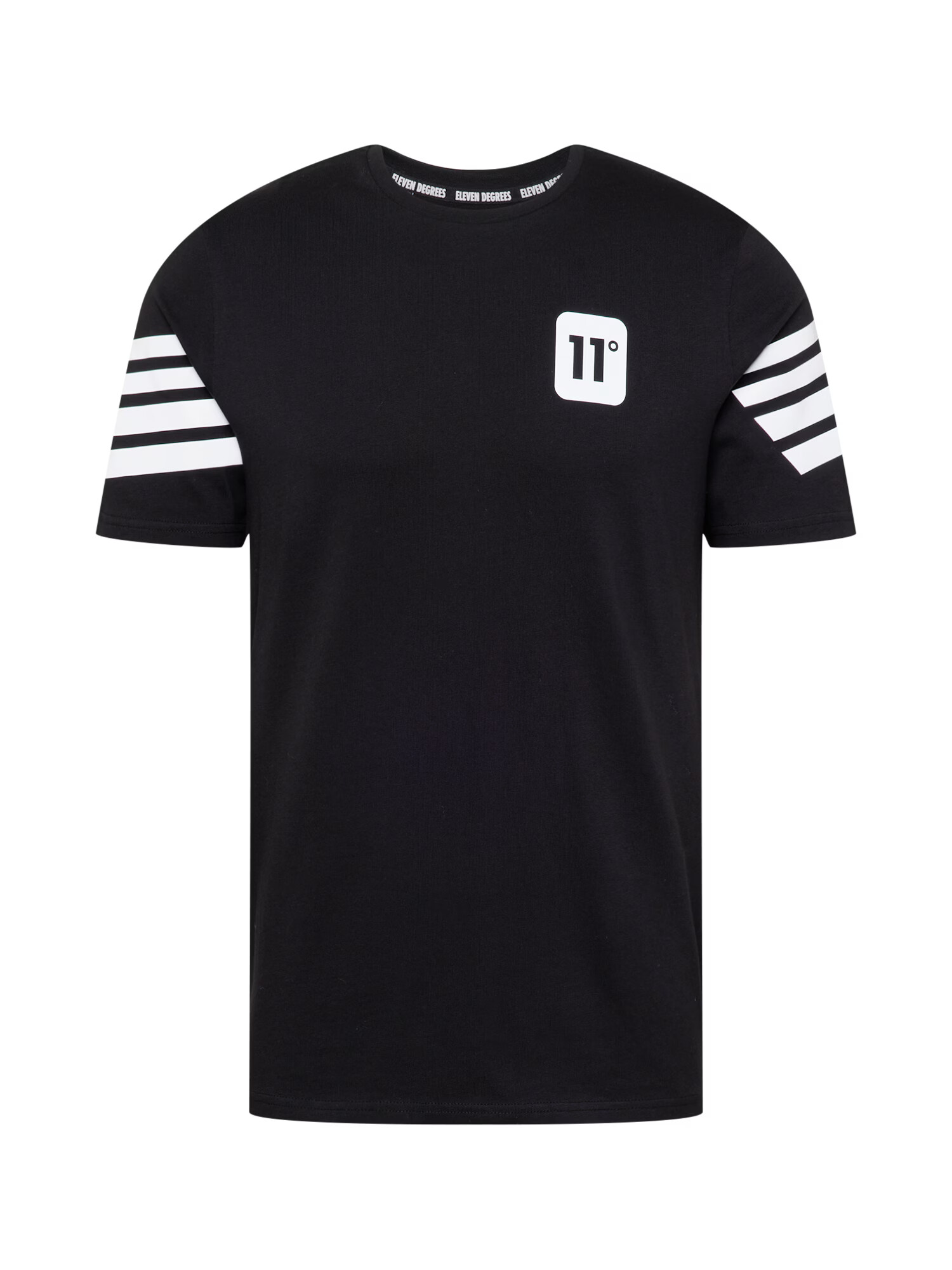 11 Degrees Tricou negru / alb - Pled.ro