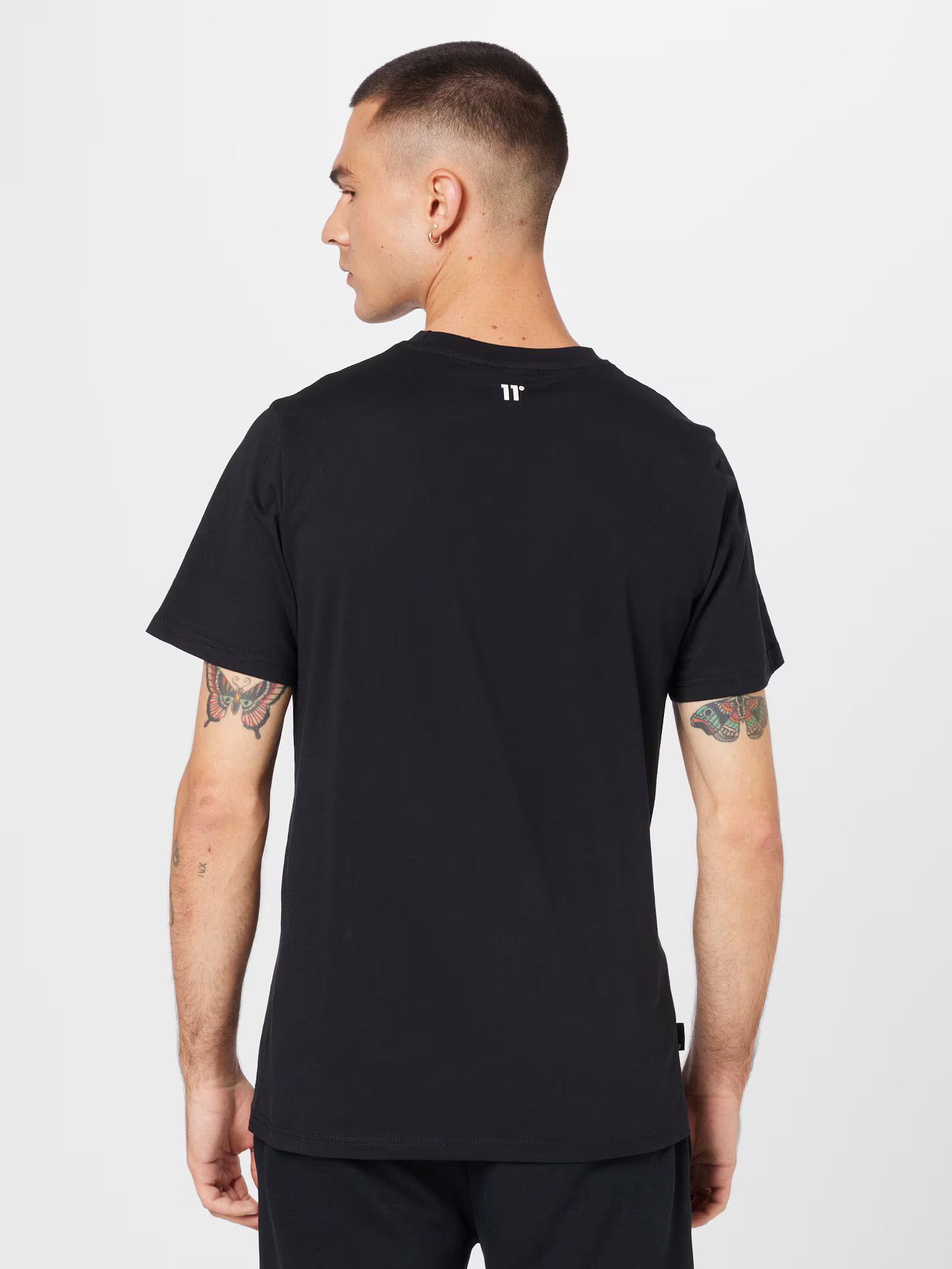 11 Degrees Tricou negru / alb - Pled.ro