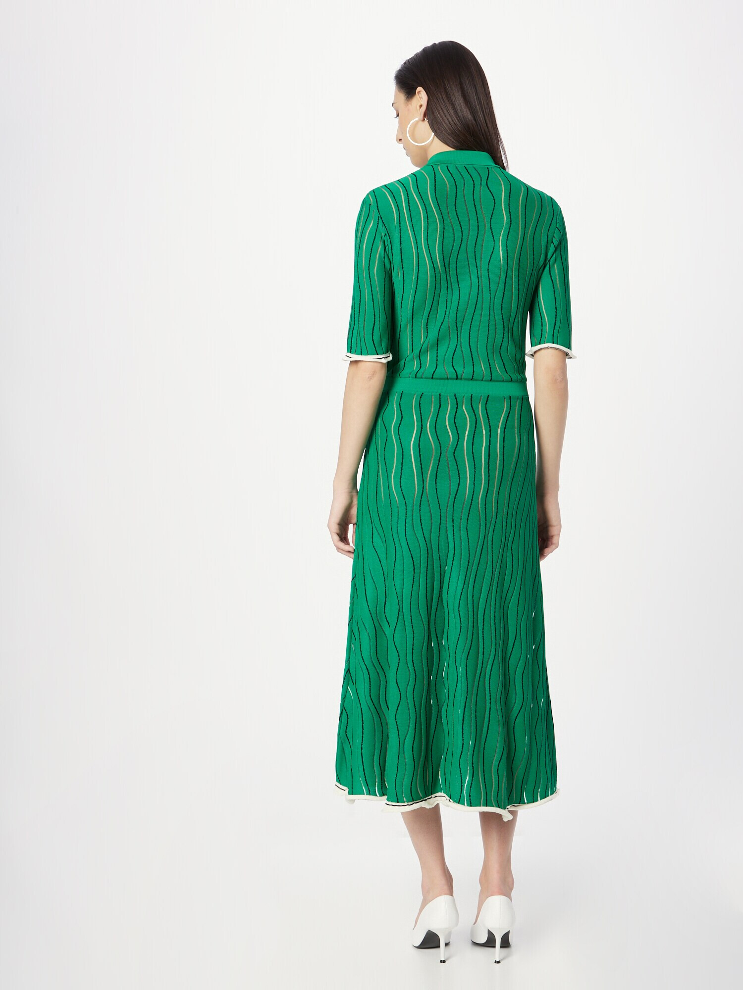 3.1 Phillip Lim Rochie tricotat verde / negru / alb - Pled.ro