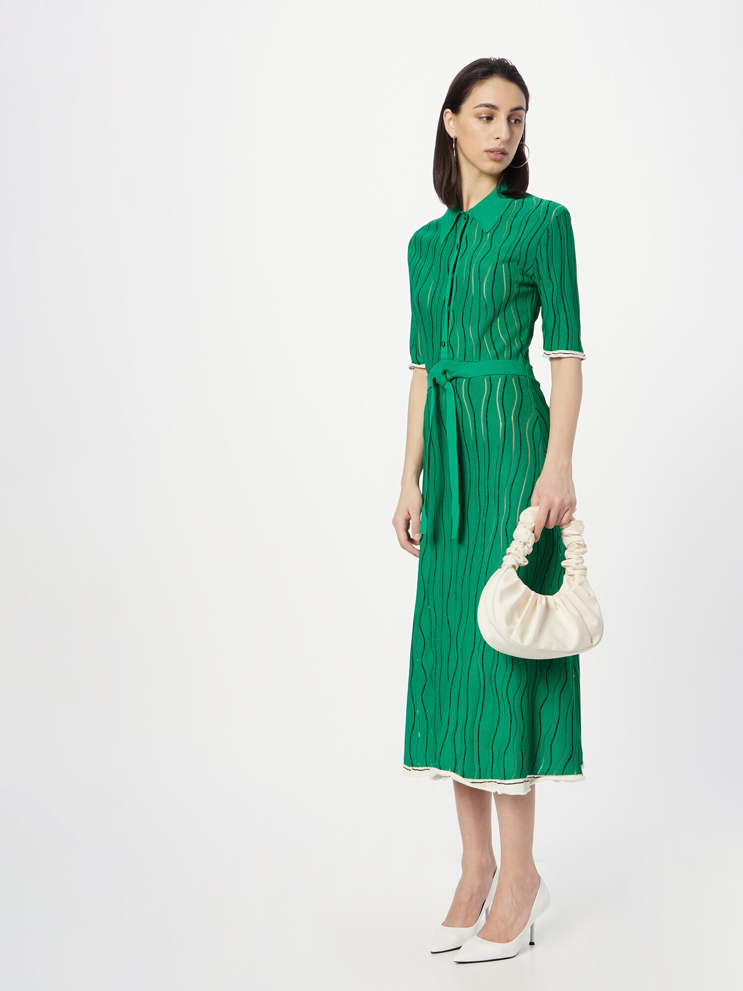 3.1 Phillip Lim Rochie tricotat verde / negru / alb - Pled.ro