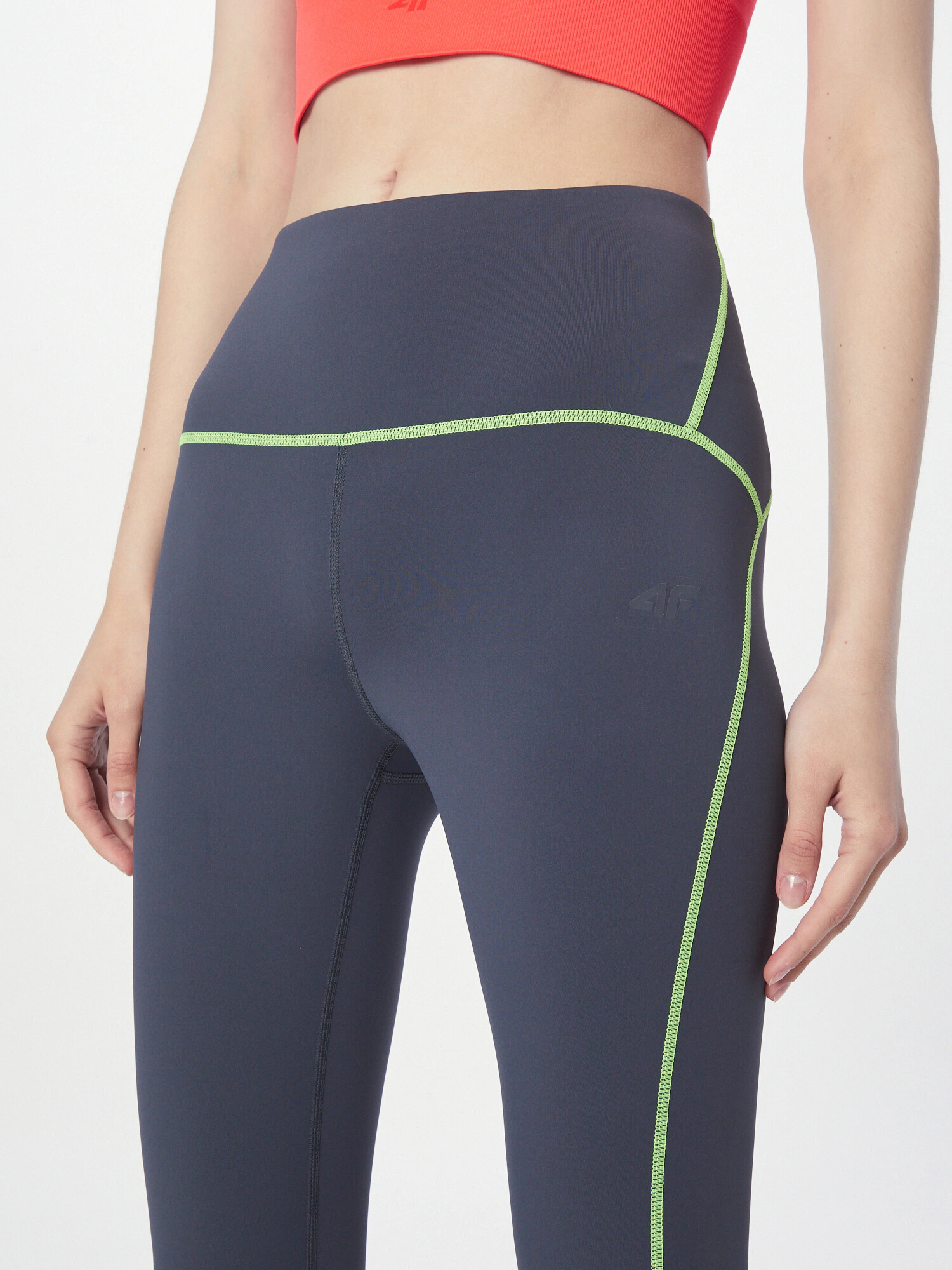 4F Pantaloni sport gri metalic / verde limetă - Pled.ro