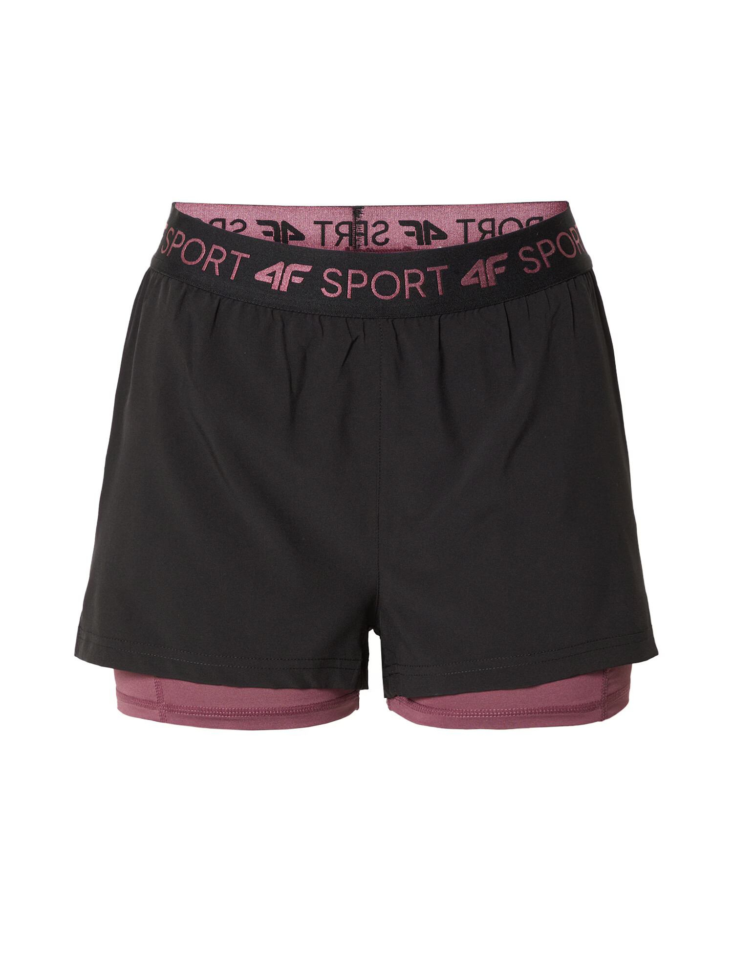 4F Pantaloni sport mov zmeură / negru - Pled.ro