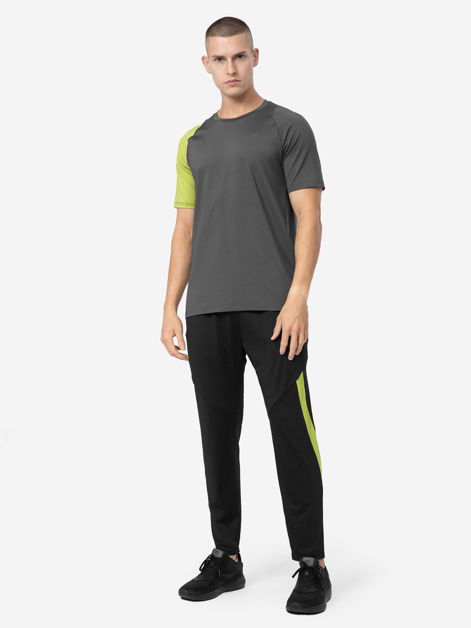 4F Pantaloni sport verde / negru - Pled.ro